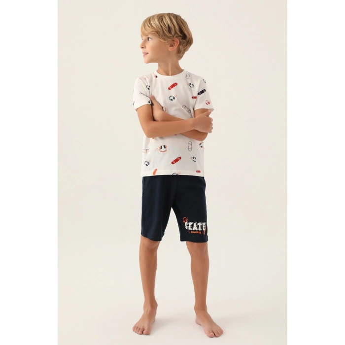 ARNETTA BABA OĞUL BERMUDA TAKIM - BEYAZ