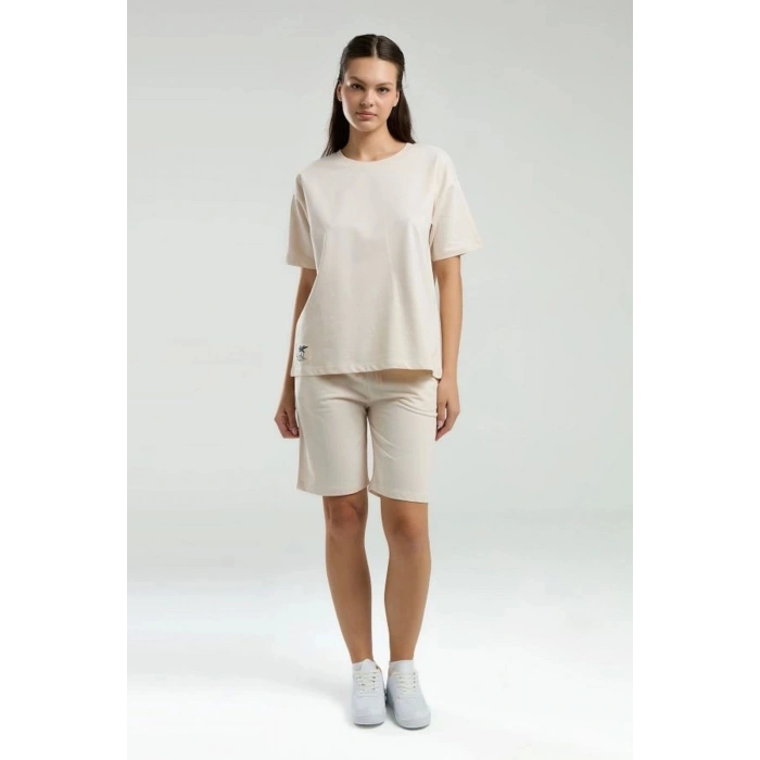 ANNE KIZ BERMUDA TAKIM - AÇIK BEJ