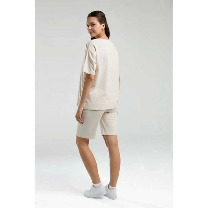 ANNE KIZ BERMUDA TAKIM - AÇIK BEJ