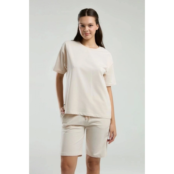 ANNE KIZ BERMUDA TAKIM - AÇIK BEJ