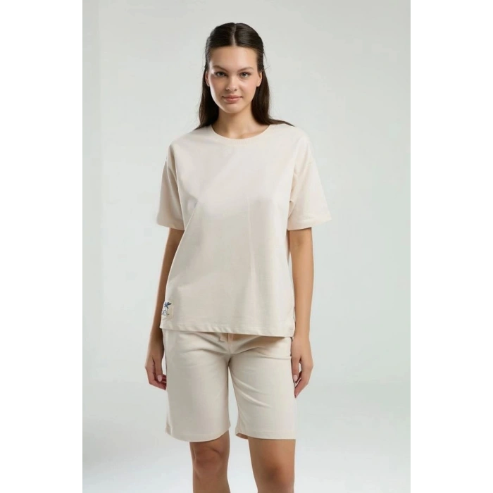 ANNE KIZ BERMUDA TAKIM - AÇIK BEJ