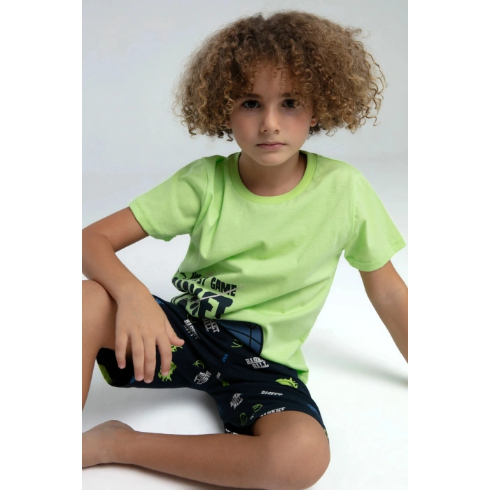 ERKEK ÇOCUK BERMUDA TAKIM - LİME