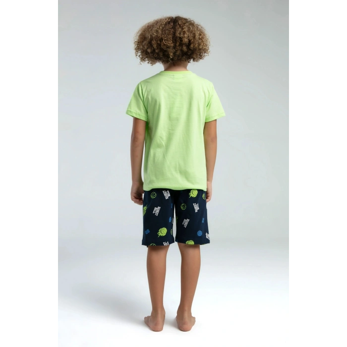 ERKEK ÇOCUK BERMUDA TAKIM - LİME