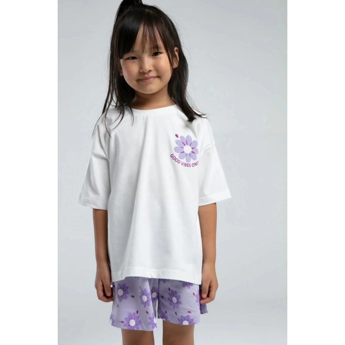 KIZ ÇOCUK ŞORT TAKIM - Beyaz