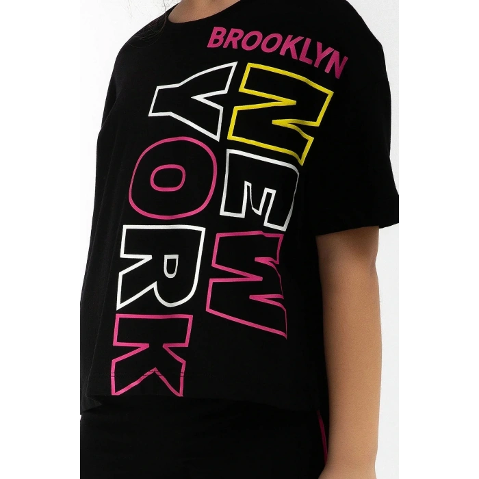 KIZ ÇOCUK BERMUDA TAYT TAKIM - SİYAH