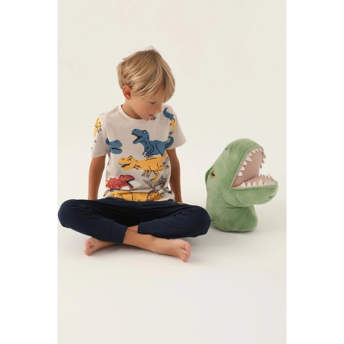 ERKEK ÇOCUK İKİLİ TAKIM - BEJ LACİVERT