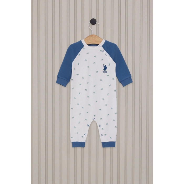 US POLO ERKEK BEBEK UZUN KOLLU PATİKSİZ TULUM - MAVİ