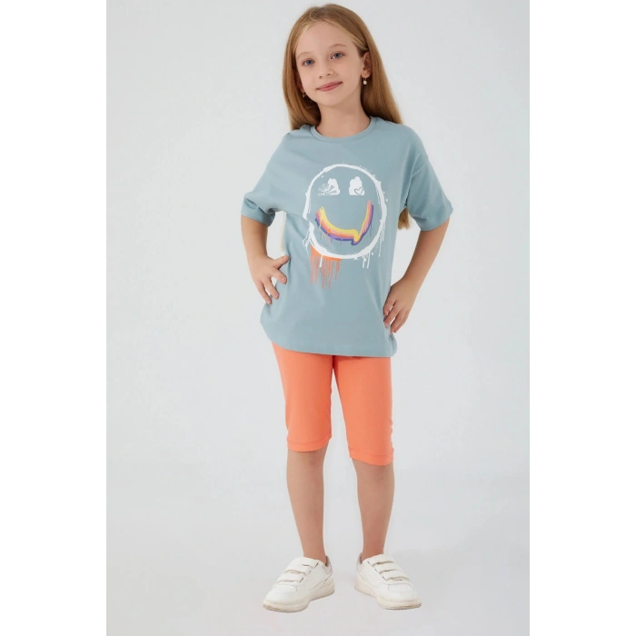 ANNE KIZ BERMUDA TAYT TAKIM - SU YEŞİLİ