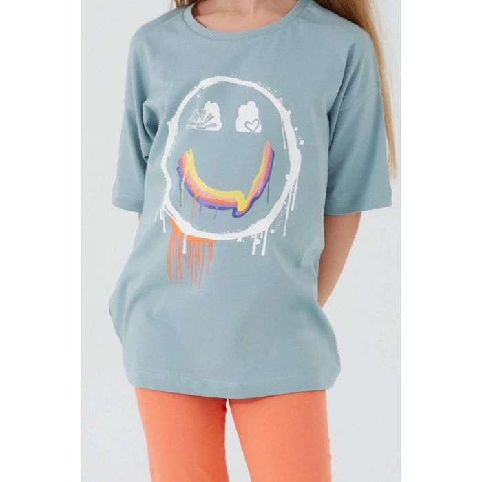 ANNE KIZ BERMUDA TAYT TAKIM - SU YEŞİLİ