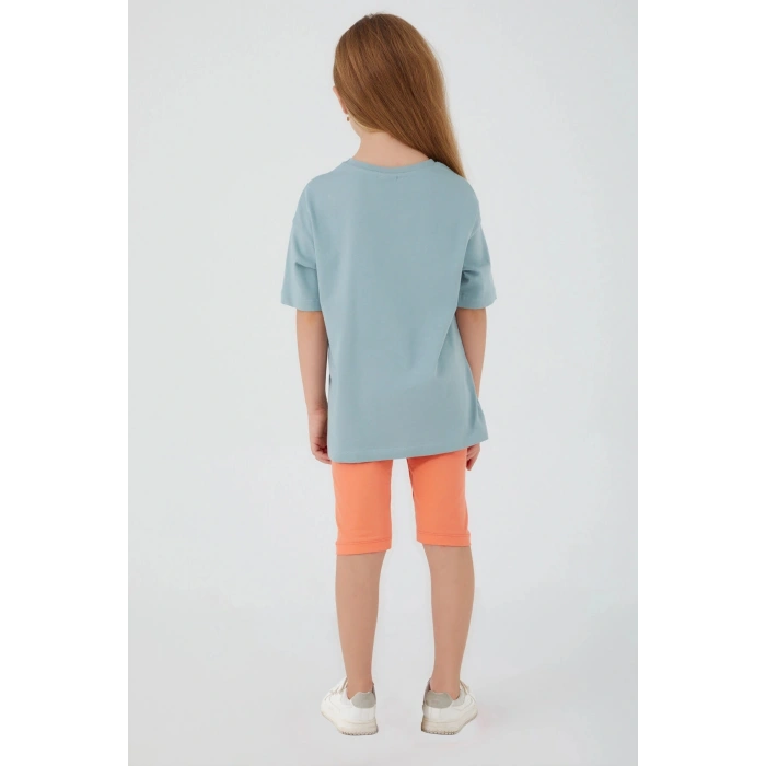 ANNE KIZ BERMUDA TAYT TAKIM - SU YEŞİLİ