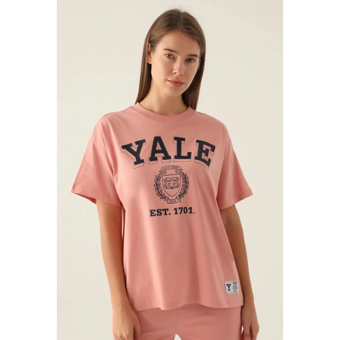 YALE KADIN TEK ÜST - RETRO PEMBE