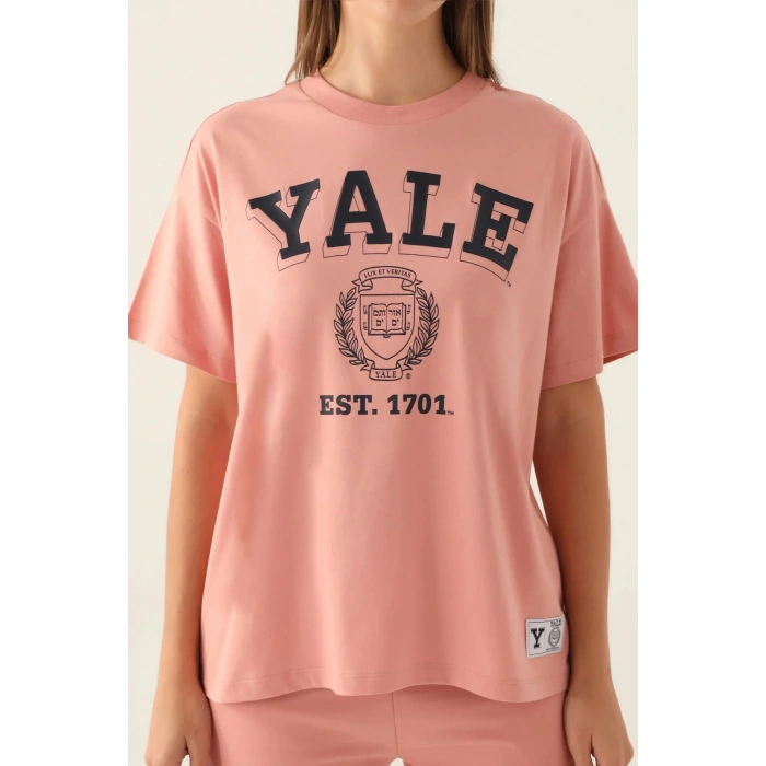 YALE KADIN TEK ÜST - RETRO PEMBE