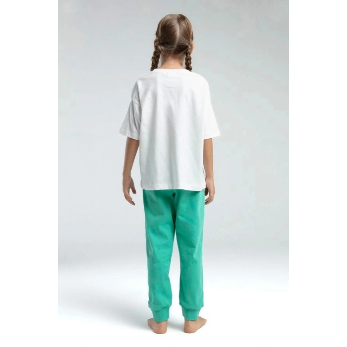 KIZ ÇOCUK İKİLİ TAKIM - BEYAZ/MİNT