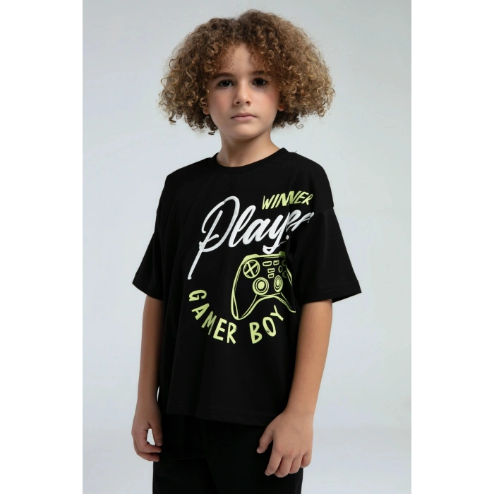 ERKEK ÇOCUK BERMUDA TAKIM - siyah