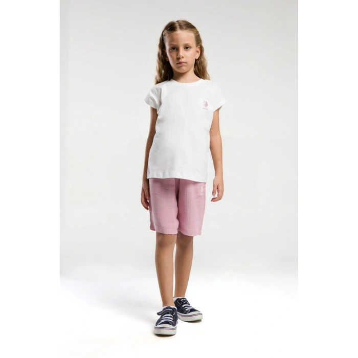 KIZ GARSON BERMUDA TAKIM - Beyaz