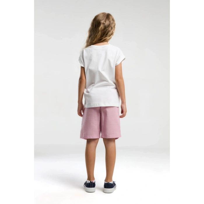 KIZ GARSON BERMUDA TAKIM - Beyaz