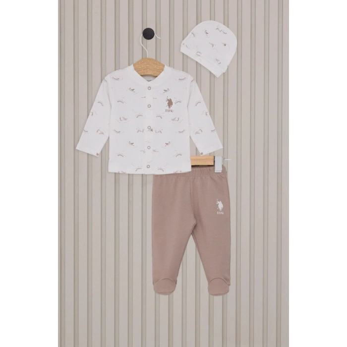 US POLO ERKEK BEBEK PATİKLİ 3LÜ TAKIM - BEYAZ
