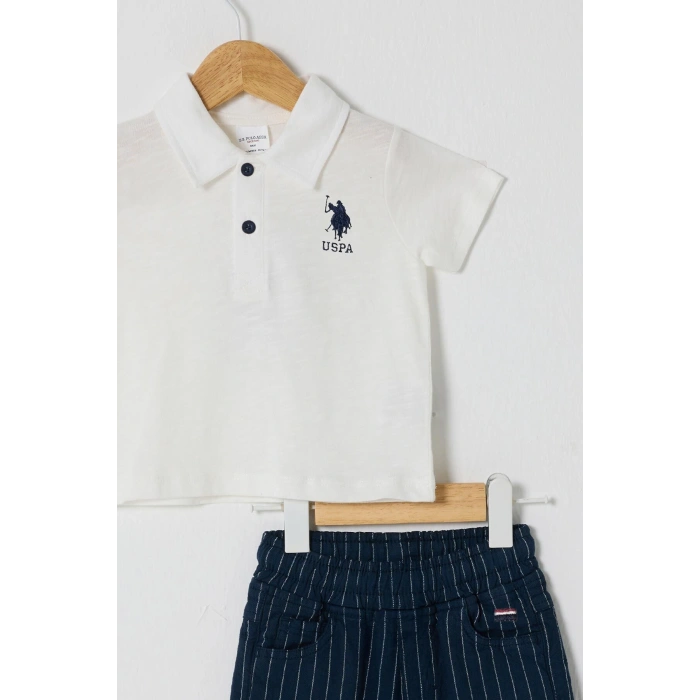 U.S.POLO ERKEK BEBEK 2Lİ T-SHIRT TAKIM - BEYAZ/LACİVERT