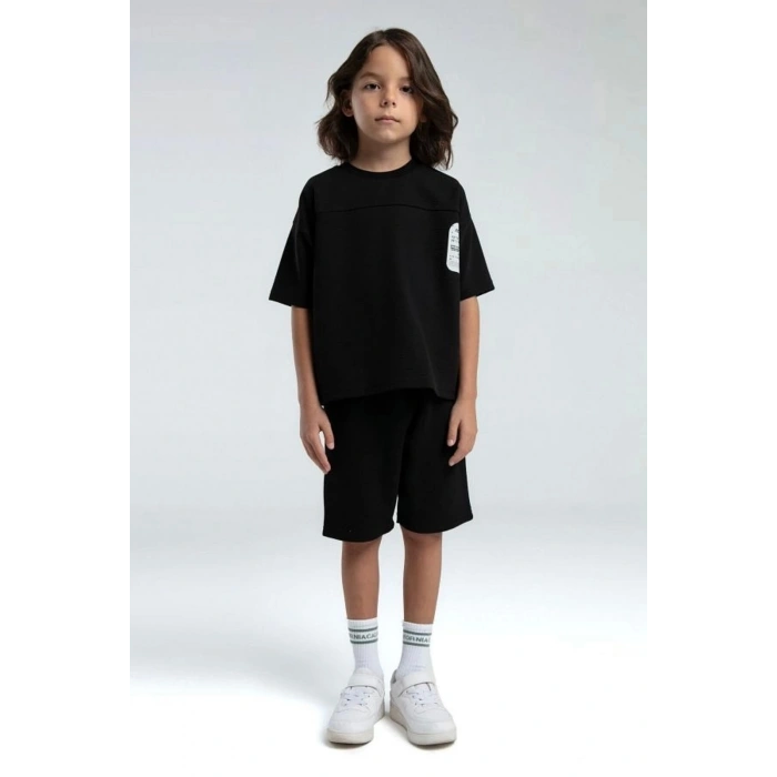 ERKEK ÇOCUK BERMUDA TAKIM - siyah
