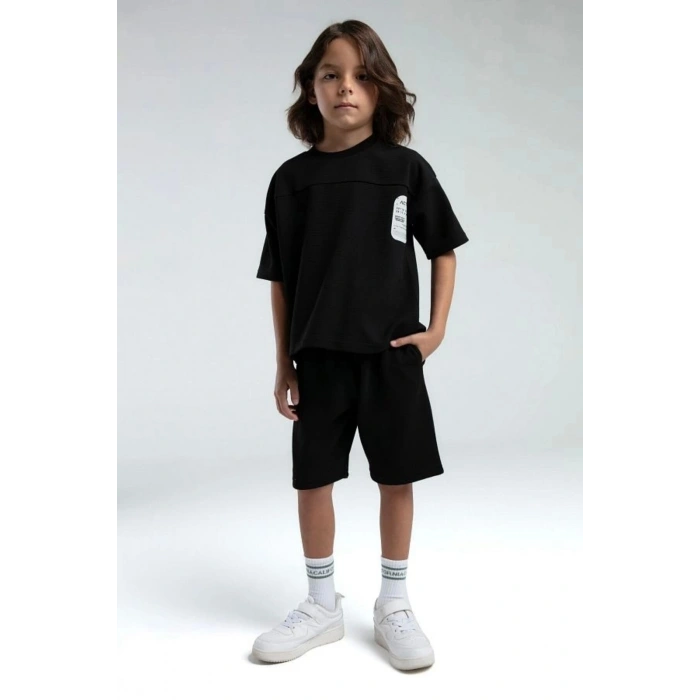 ERKEK ÇOCUK BERMUDA TAKIM - siyah