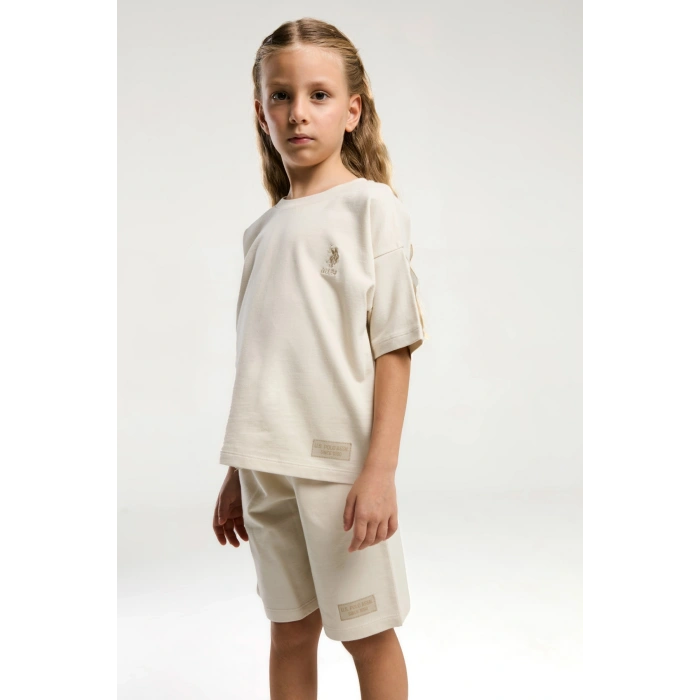 KIZ GARSON BERMUDA TAKIM - BEJ