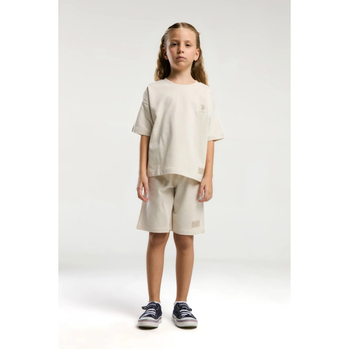 KIZ GARSON BERMUDA TAKIM - BEJ