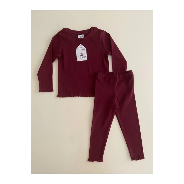 ROLY POLY KIZ ÇOCUK 2LI TAKıM - KOYU KIZIL KAHVE