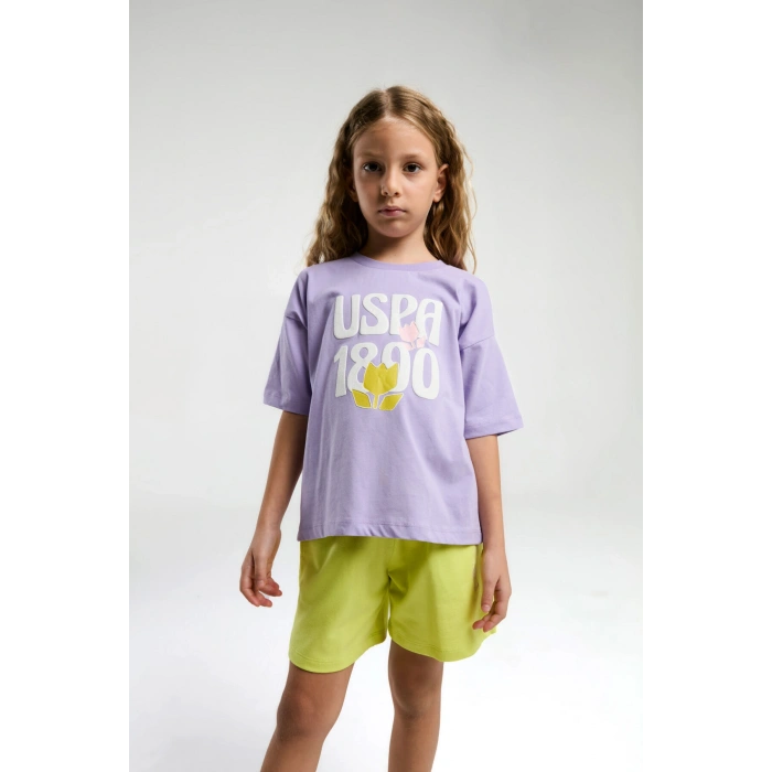 KIZ ÇOCUK ŞORT TAKIM - LİLA