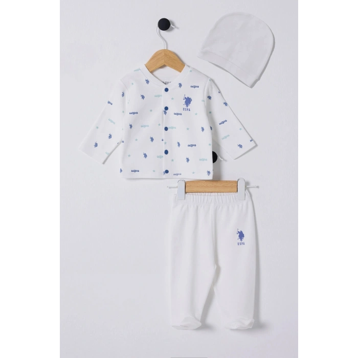 U.S POLO ASSN ERKEK BEBEK PATİKLİ 3LÜ TAKIM - Beyaz