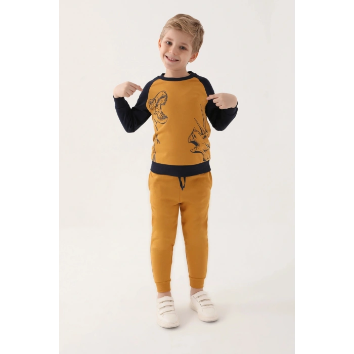 ERKEK ÇOCUK EŞOFMAN TAKIM - KOYU HARDAL