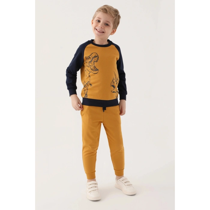 ERKEK ÇOCUK EŞOFMAN TAKIM - KOYU HARDAL