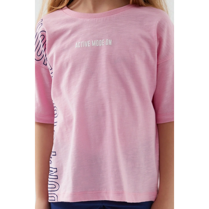 KIZ ÇOCUK BERMUDA TAYT TAKIM - PEMBE