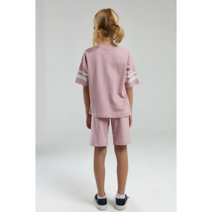 KIZ ÇOCUK BERMUDA TAKIM - SOFT PEMBE