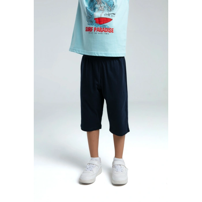 ERKEK ÇOCUK KAPRİ TAKIM - AÇIK MAVİ