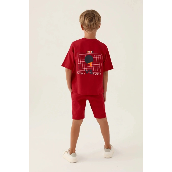 ERKEK ÇOCUK BERMUDA TAKIM - KIRMIZI