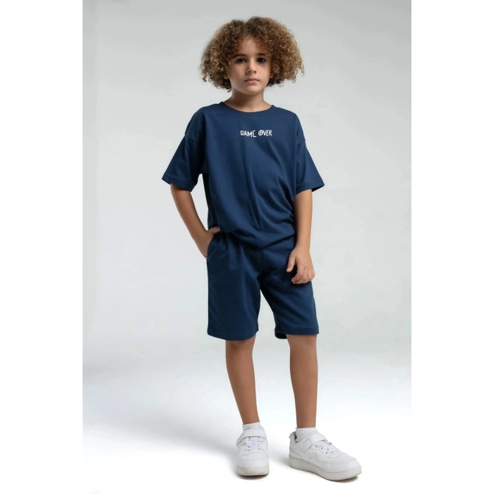ERKEK ÇOCUK BERMUDA TAKIM - KOYU İNDİGO