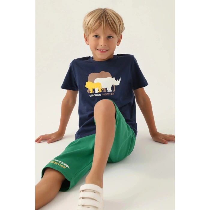 ERKEK ÇOCUK KAPRİ TAKIM - KOYU İNDİGO