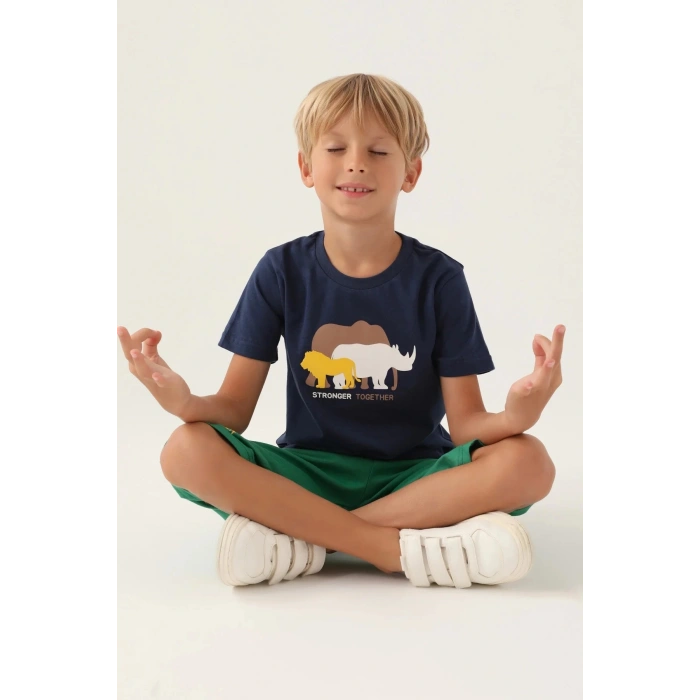 ERKEK ÇOCUK KAPRİ TAKIM - KOYU İNDİGO