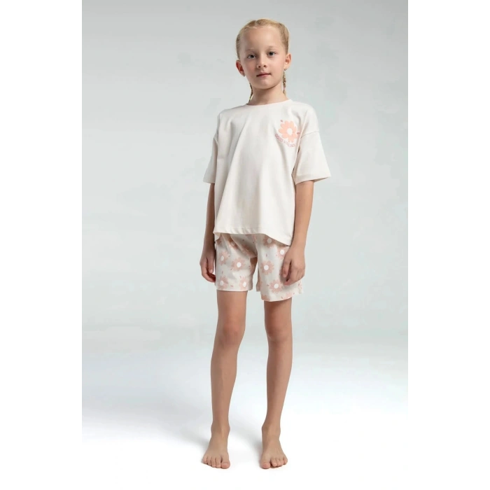 KIZ ÇOCUK ŞORT TAKIM - AÇIK BEJ