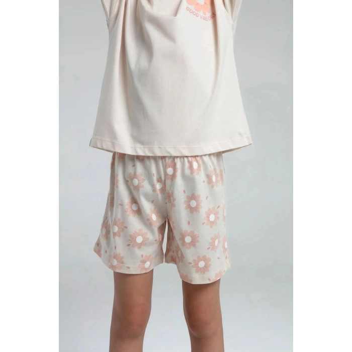 KIZ ÇOCUK ŞORT TAKIM - AÇIK BEJ