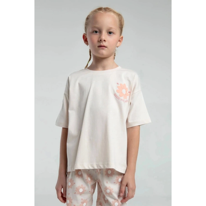 KIZ ÇOCUK ŞORT TAKIM - AÇIK BEJ