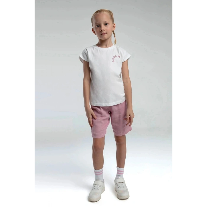 KIZ ÇOCUK BERMUDA TAKIM - Beyaz