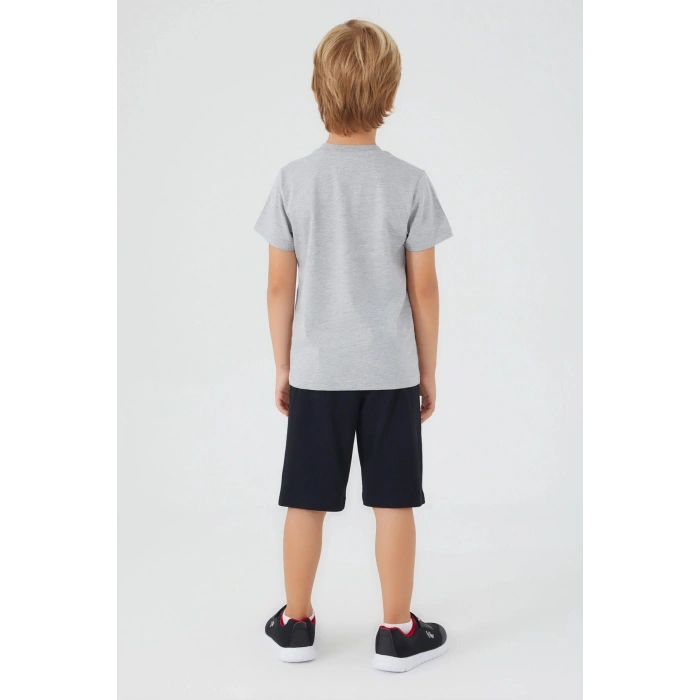 ERKEK ÇOCUK BERMUDA TAKIM - GRİ MELANJ