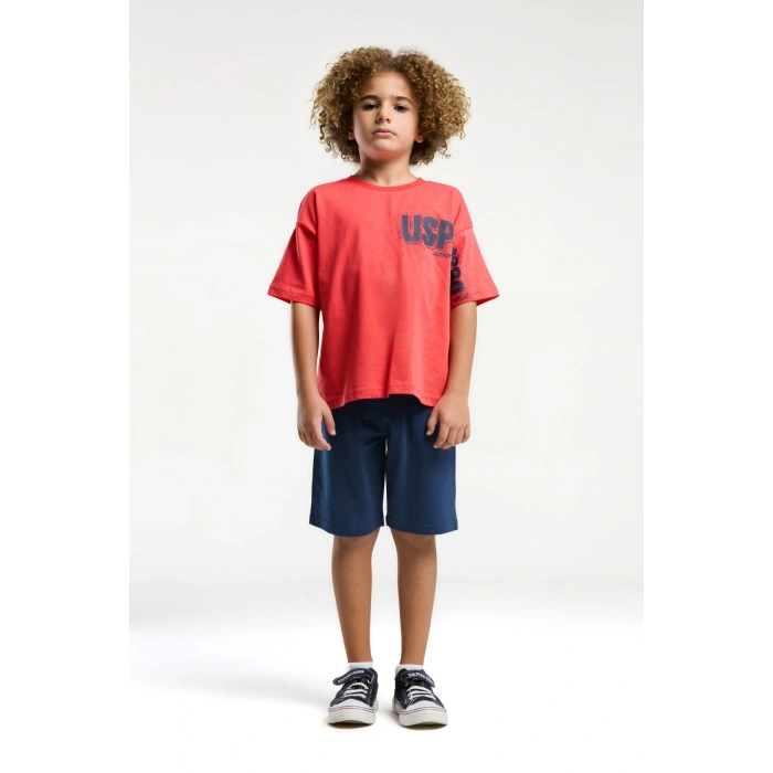 ERKEK ÇOCUK BERMUDA TAKIM - Nar