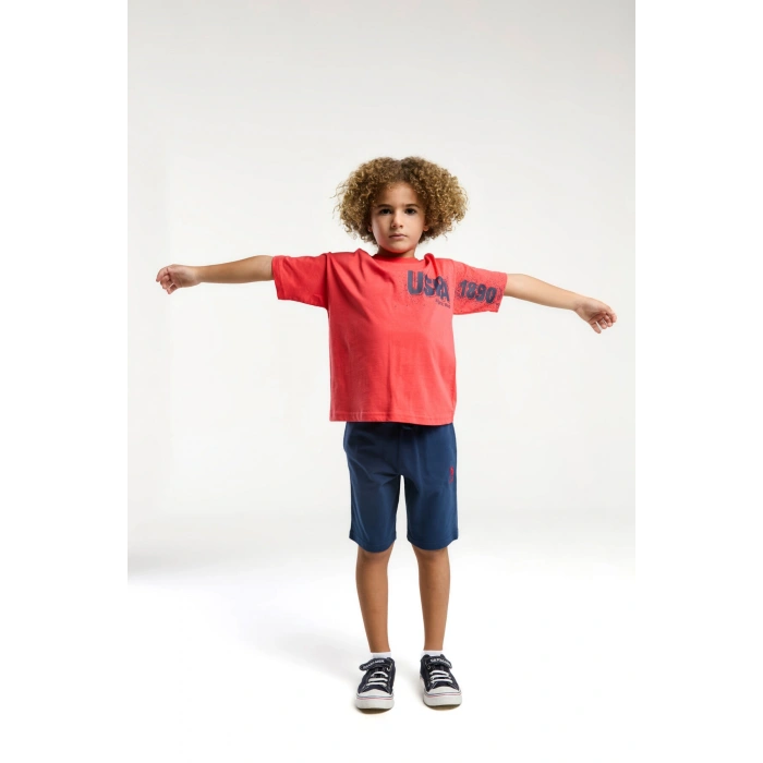 ERKEK ÇOCUK BERMUDA TAKIM - Nar