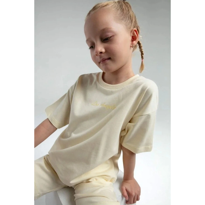 KIZ ÇOCUK BERMUDA TAKIM - LİMON