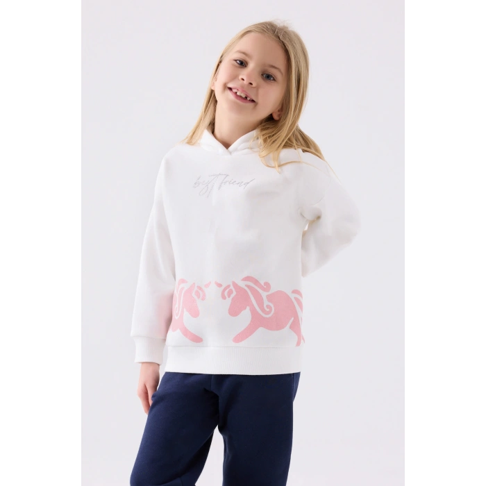 KIZ ÇOCUK EŞOFMAN TAKIM - BEYAZ