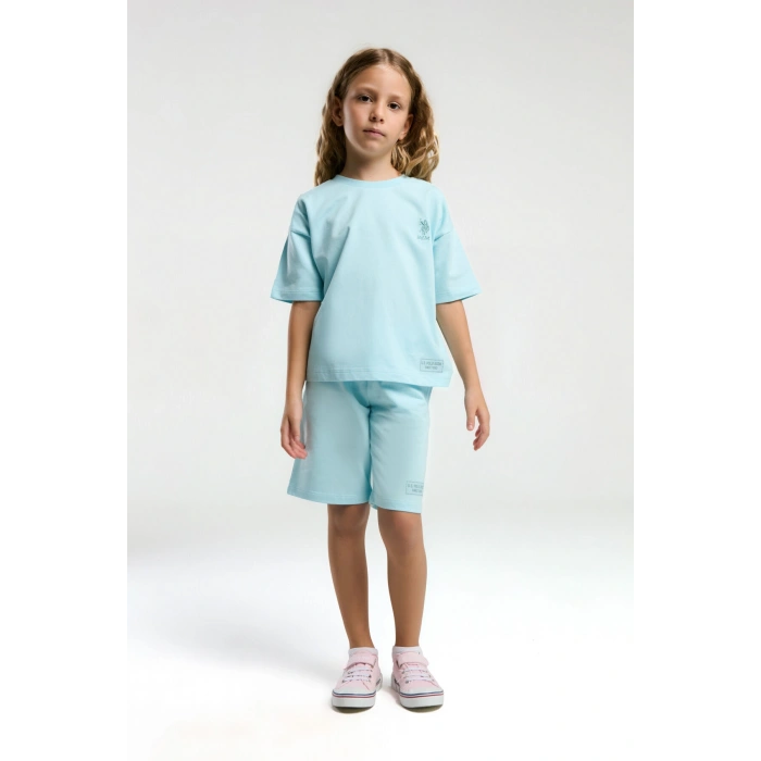 KIZ ÇOCUK BERMUDA TAKIM - AÇIK MAVİ