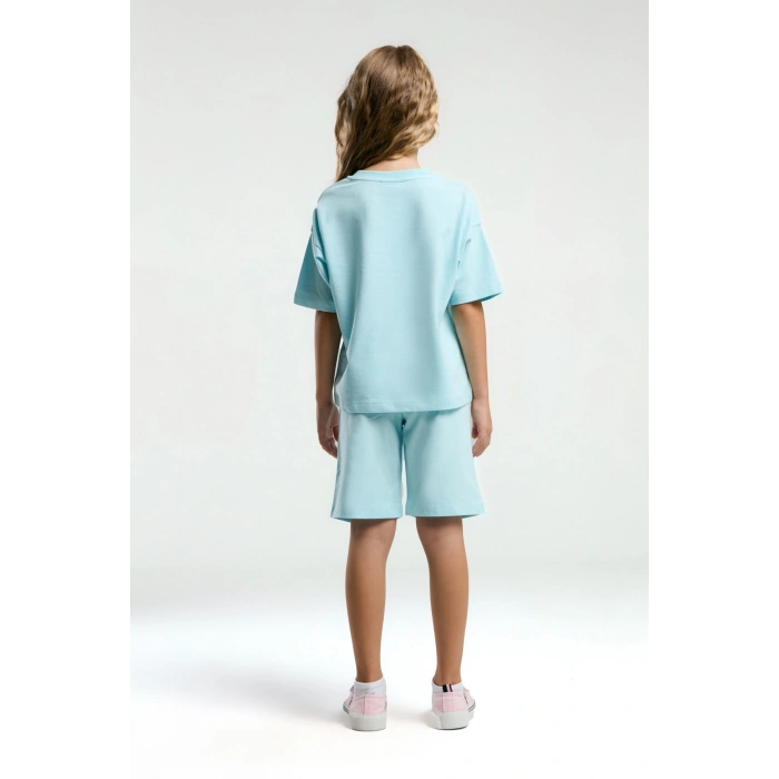 KIZ ÇOCUK BERMUDA TAKIM - AÇIK MAVİ