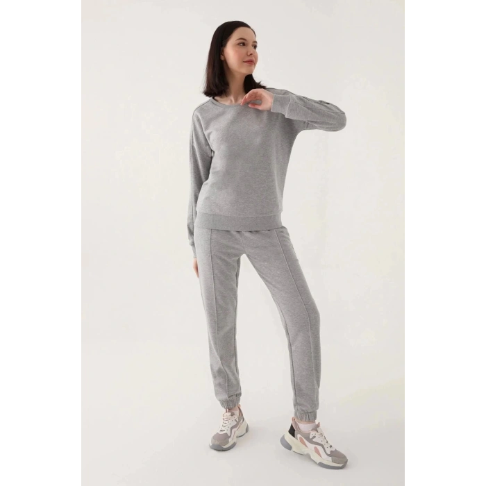 ARNETTA KADIN EŞOFMAN TAKIM - GRİ MELANJ